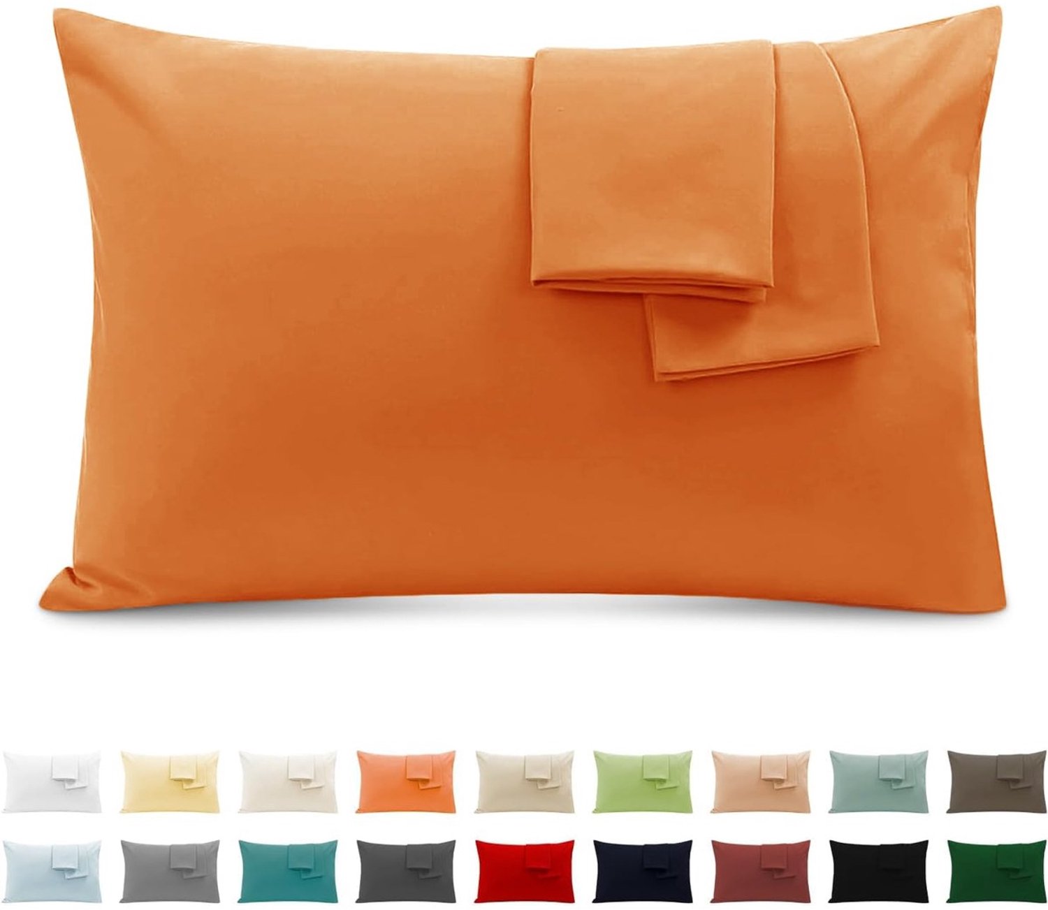 Duraxl Kussensloop - Hoofdkussensloop - 2 stuks - 50 x 80 cm - Oranje