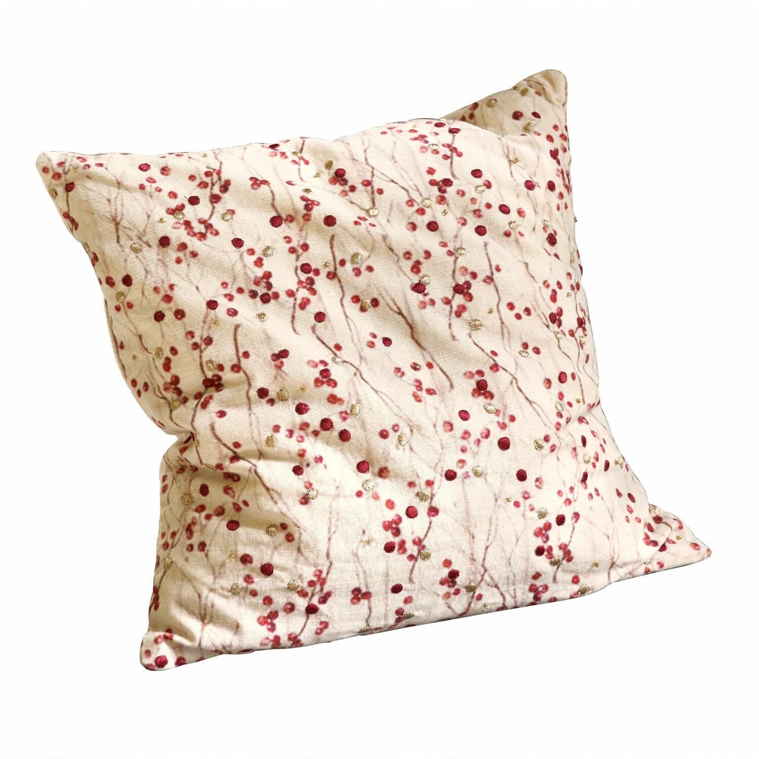 Loberon Kussenhoes Rimont wit/rood