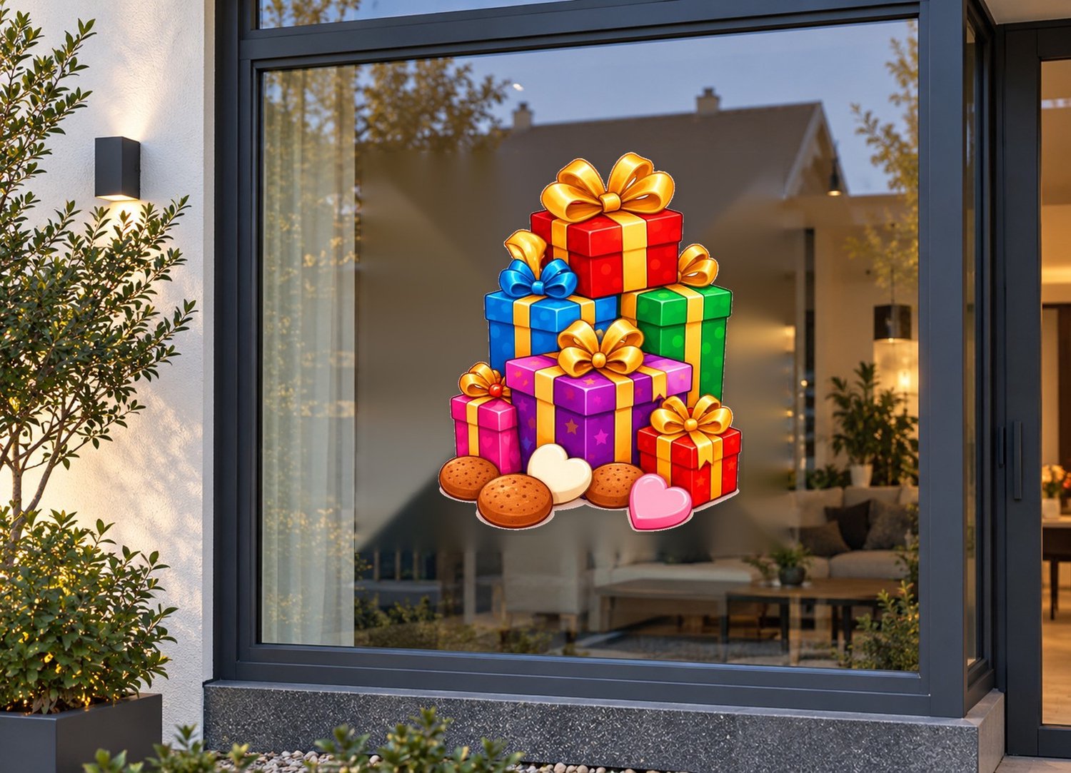 De Stickerman Sinterklaas Raamsticker 100cm Breed Herbruikbaar Weerbestendig (V12) Multi