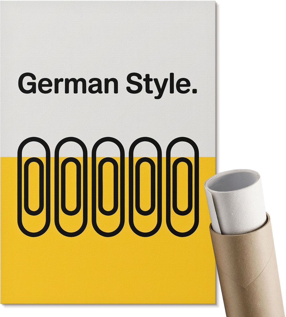 Coloray Polycanvas Poster - Duitse Bierstijl, Typografie - A4 - Geel Motief - Rechthoek - Wandkunst - Woonkamer, Slaapkamer, Kantoor - Modern