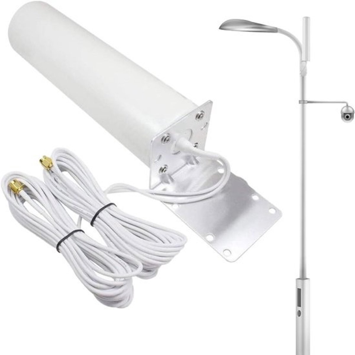 WLAN Extender - Signaal Versterker - Buitenbereik Uitbreiden - Waterdicht Ontwerp - 5 Meter Kabel - Wit