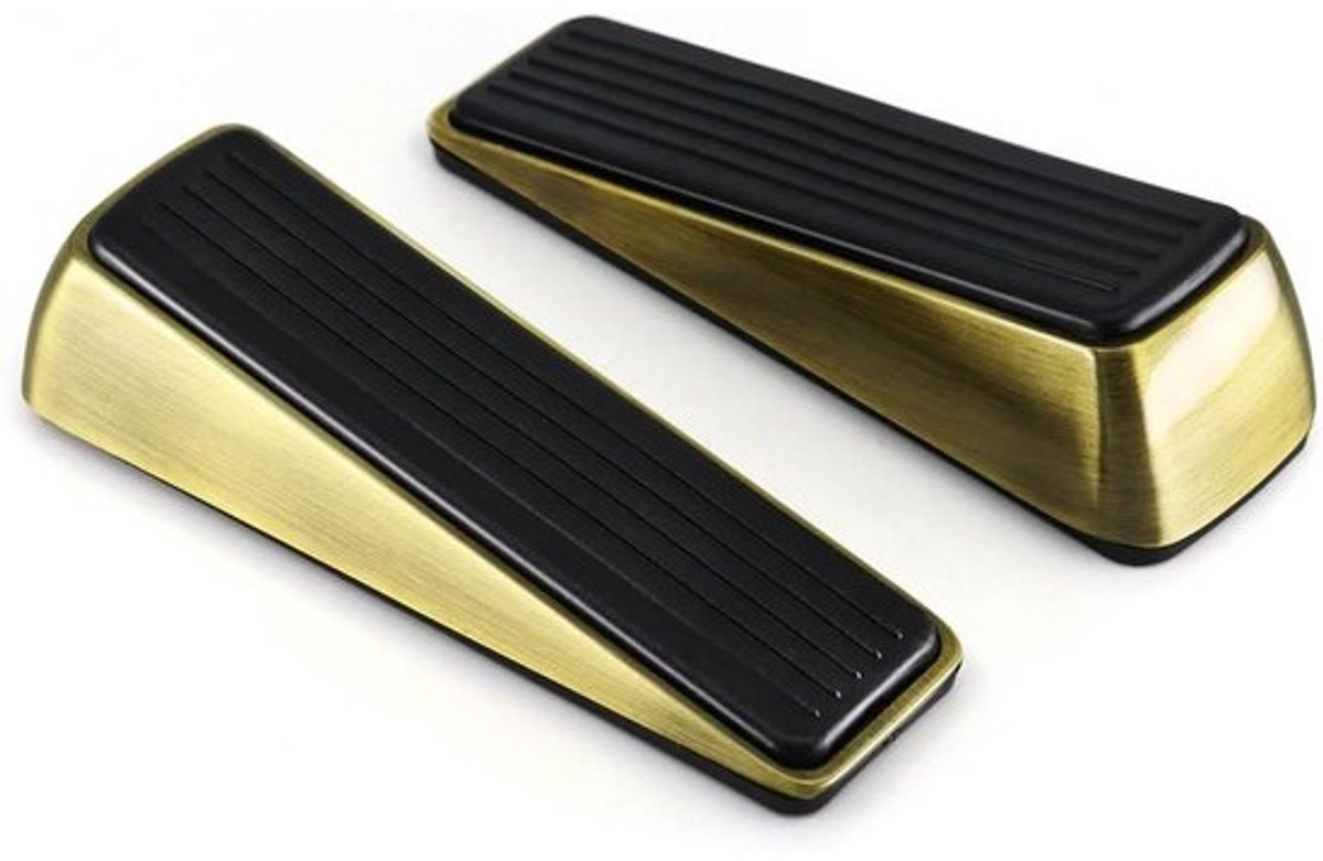 Deurstopper Wiggen - Deurhouders - Deuren Open Houden - Heavy Duty Antislip - 2 stuks - Brons Zwart