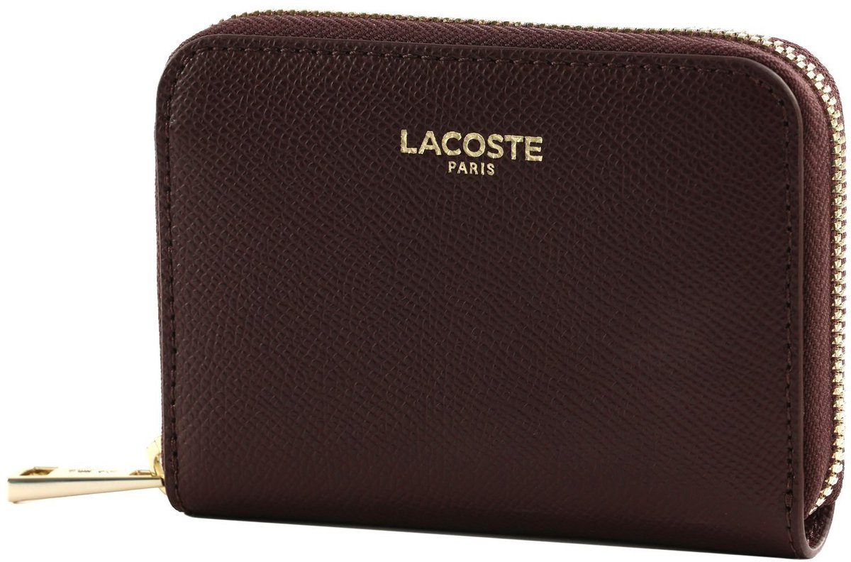 LACOSTE Leren portemonnee Champs-Élysées Zip Coin Wallet Blossom donkerpaars