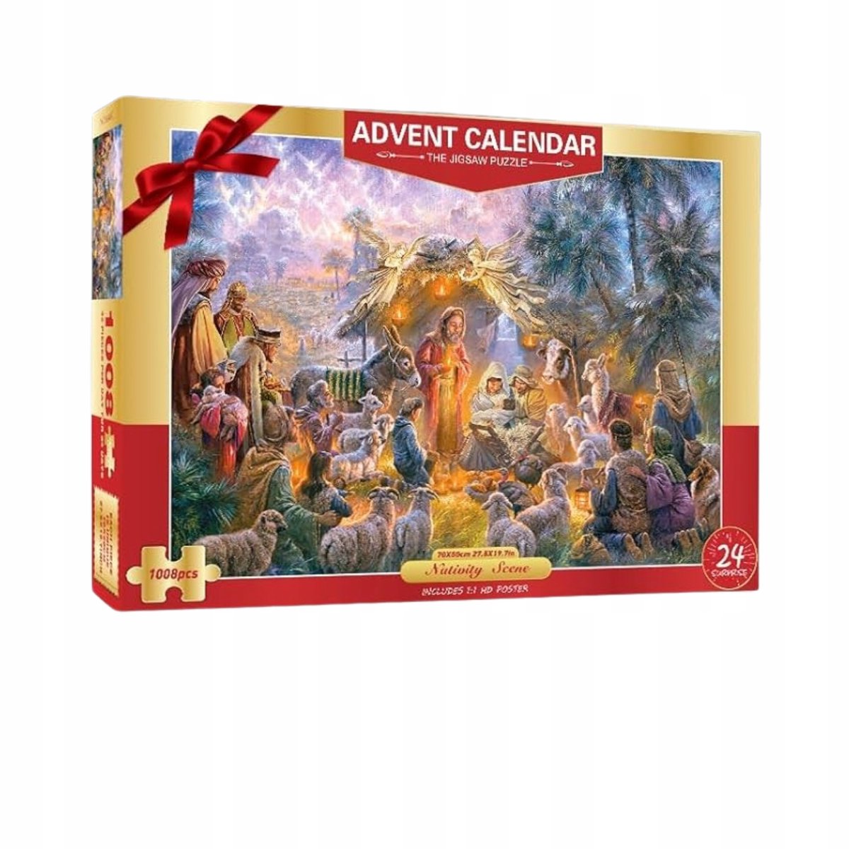 Adventskalender Puzzel 1008 Stukjes - Kerst Kerststal