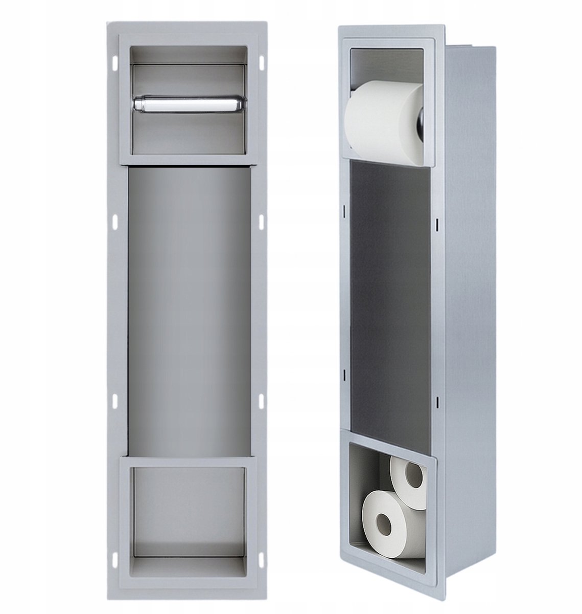 Estiva Inbouwkast Toiletrolhouder 74x19x12 cm RVS Zilver