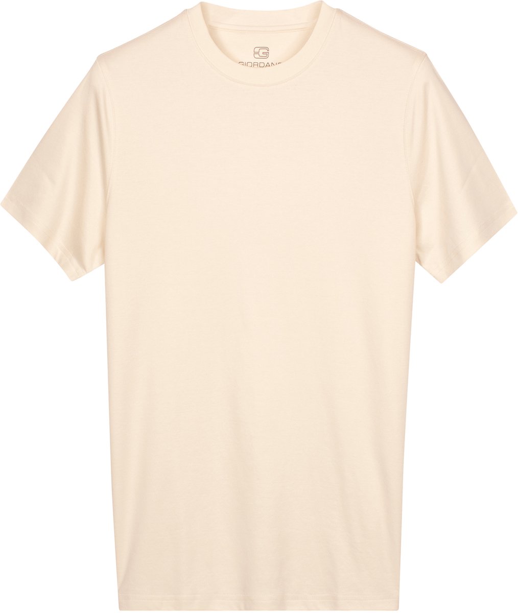 Giordano – Luca - Heren – Liquid Cotton – Korte mouw - T-shirt - Off-white – 625078-11