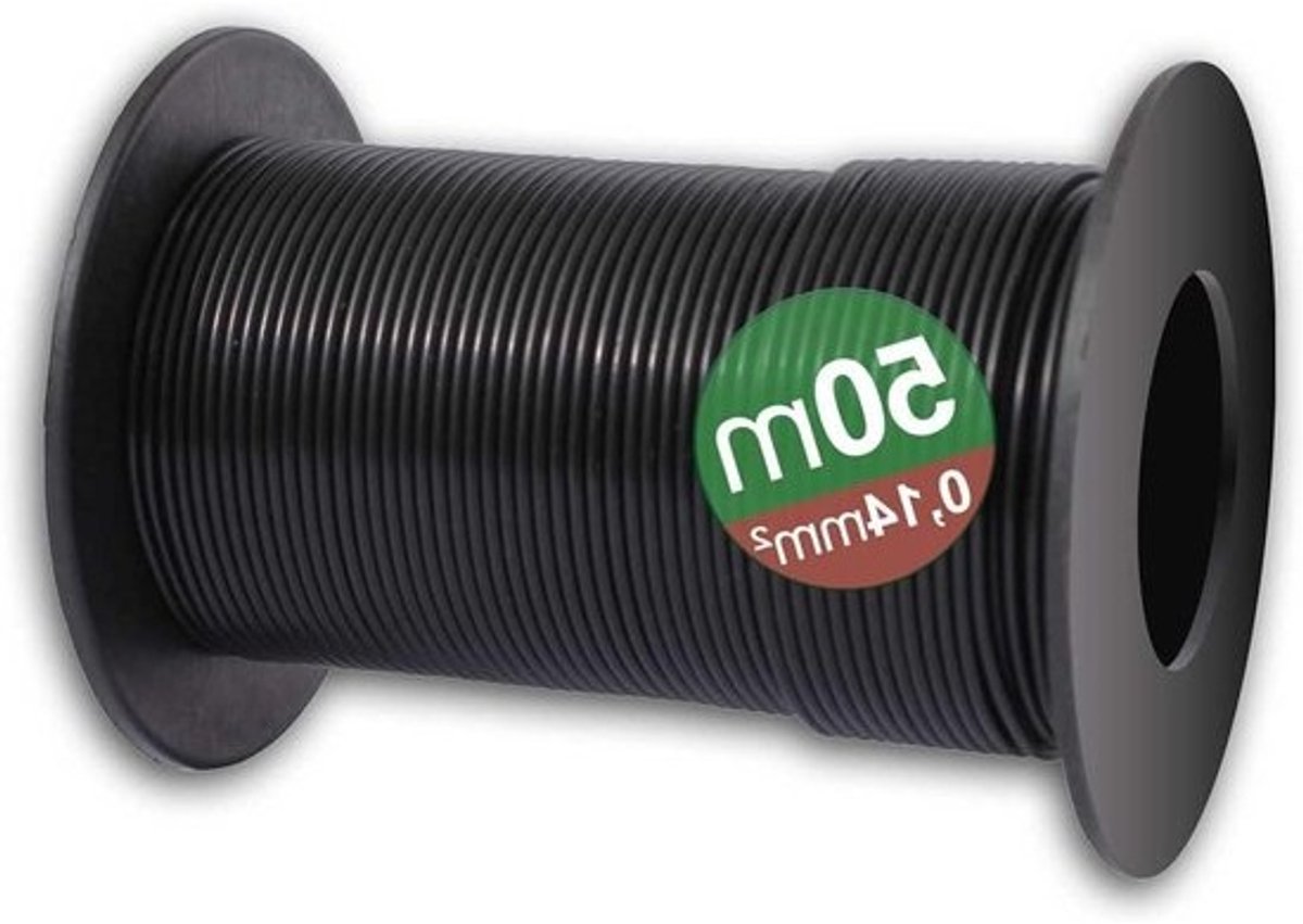 Aansluitdraad - Koperdraad PVC - Elektronica Projecten - Gevlochten Koperdraad - 50 meter - Zwart