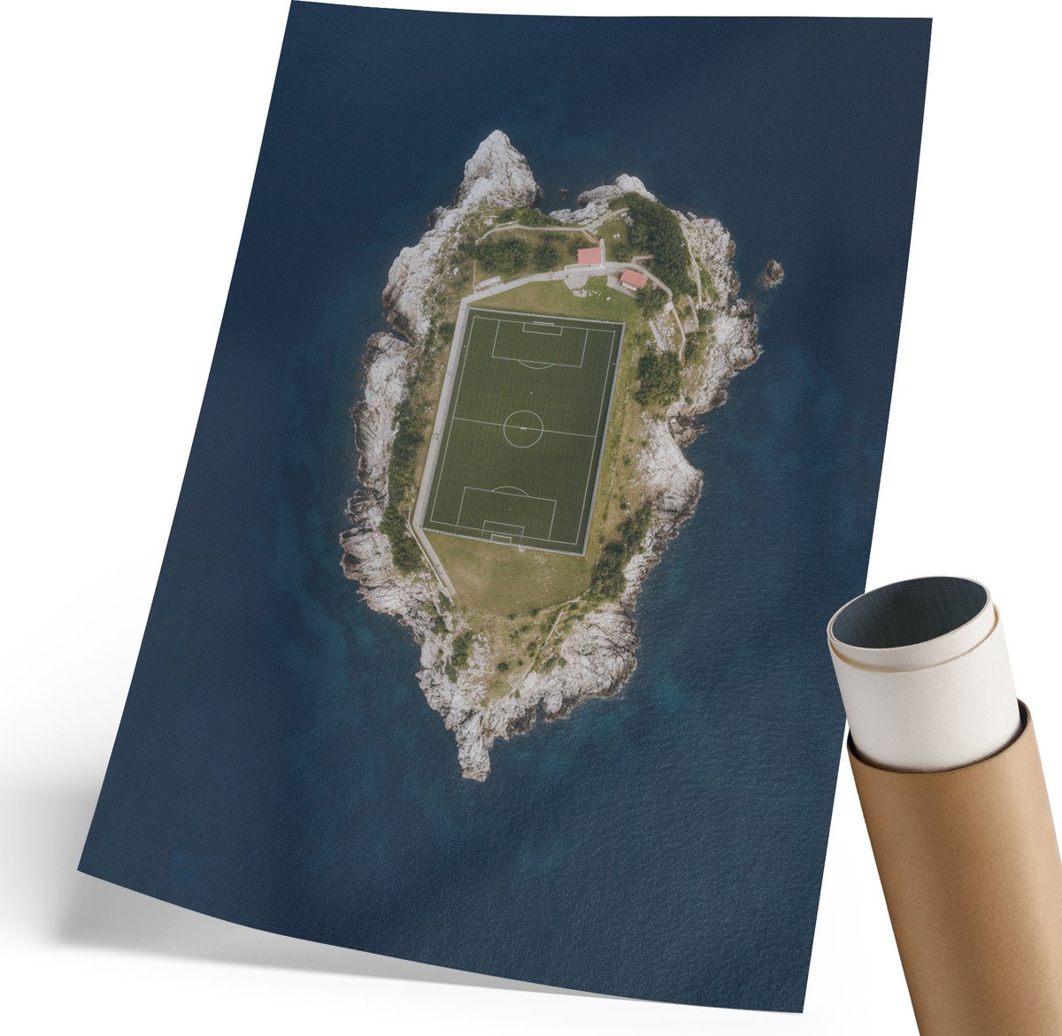 Coloray Polycanvas Wandposter - Speeltuin Op Het Eiland, Fotografie - 210 x 297 mm - Blauw Wandposter - Rechthoek - Wandkunstwerk - Woonkamer, Slaapkamer, Kantoor - Modern