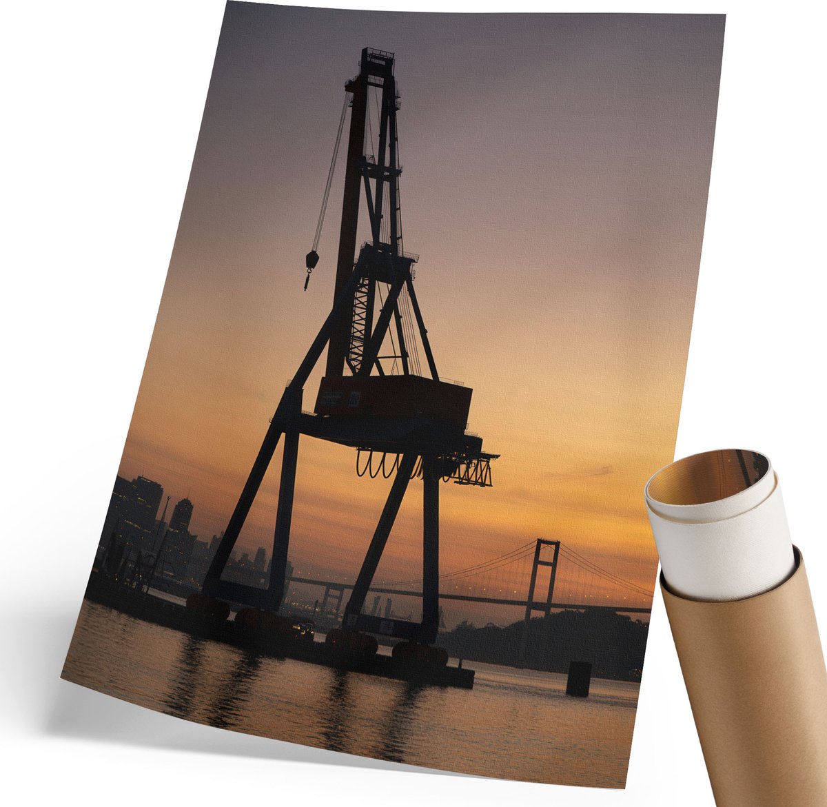 Coloray Polycanvas Poster - Zonsondergang, Fotografie - 210 x 297 mm - Oranje Design - Rechthoek - Decoratieve poster - Woonkamer, Slaapkamer, Kantoor - Industrieel