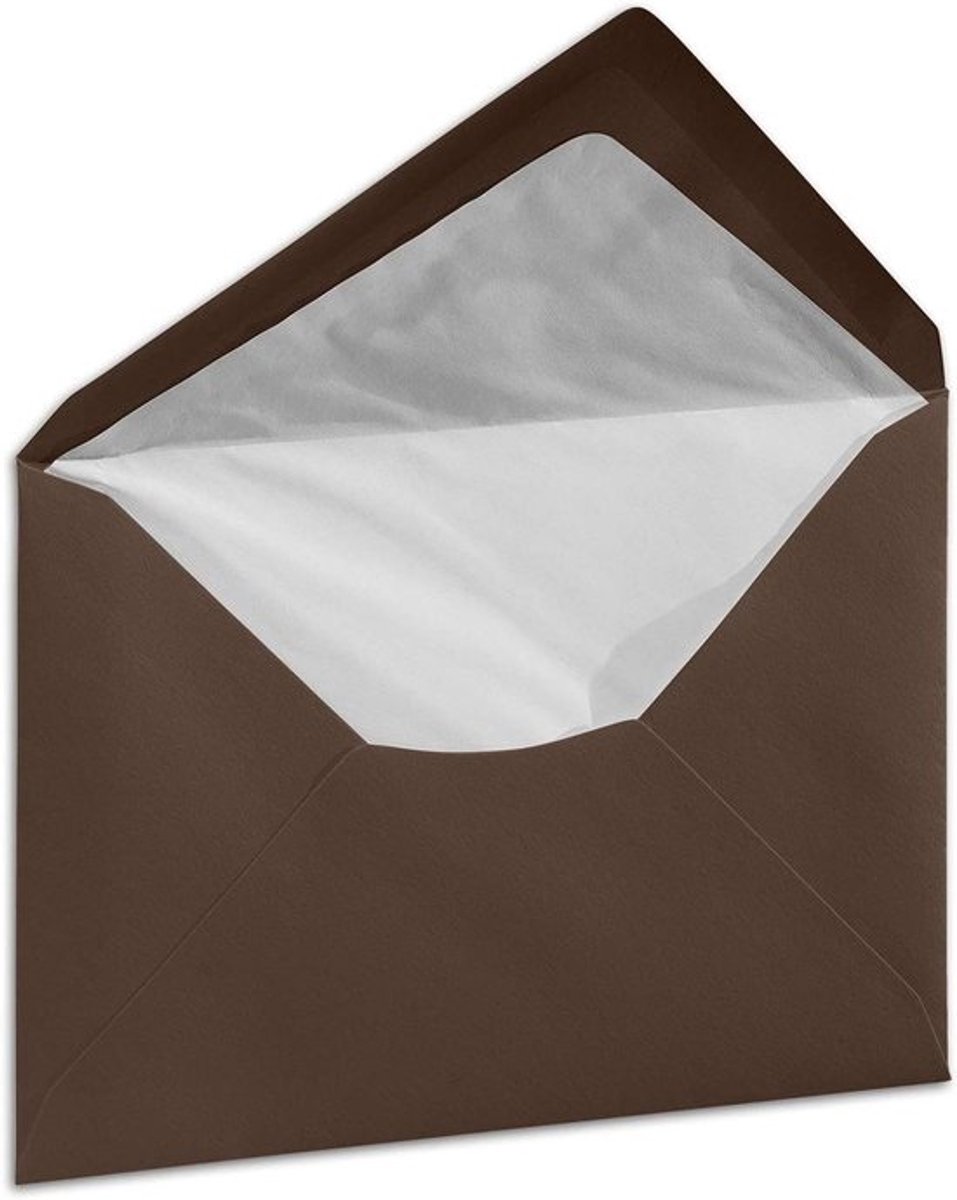 ARTOZ Enveloppen - Briefpapier Postverpakking - Correspondentie Versturen - Gevoerd met Zijdepapier - 114 x 162 mm - Bruin