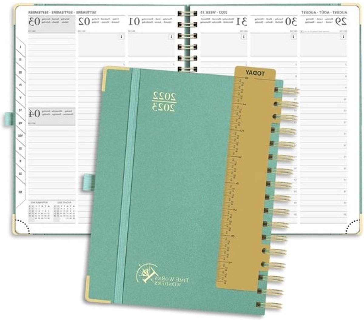 Agenda Planner - Afsprakenboek Schoolplanner - Afspraken Plannen - 16 Maanden Overzicht - 265 x 215 cm - Middernachtgroen