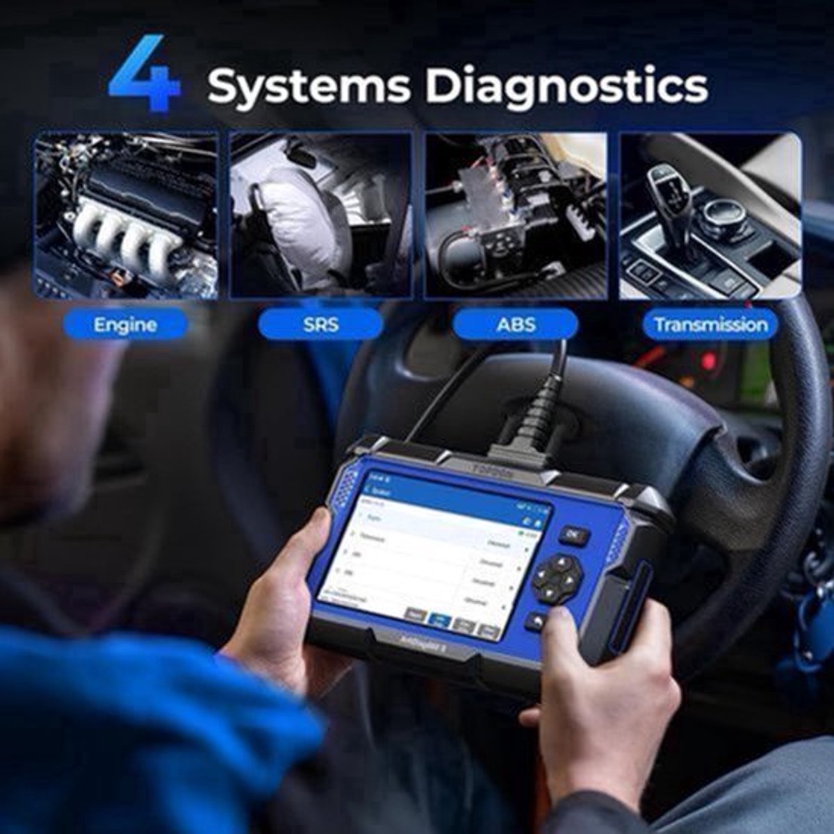 OBD2 Scanner – Auto Diagnosetool – Foutcode Uitlezer – ABS SRS Scanner – Transmissie Scanner – Live Data & Grafieken – Draadloze Wi-Fi Connectie