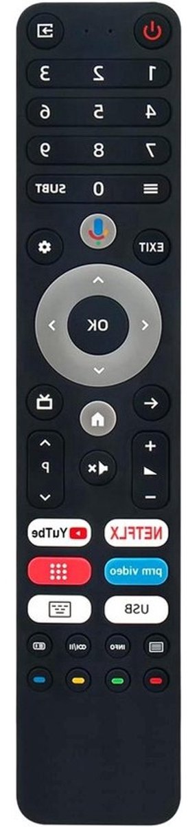 Afstandsbediening - Universele Bediening - TV Gebruik - Geen Installatie Nodig - 10 Meter Bereik - Zwart
