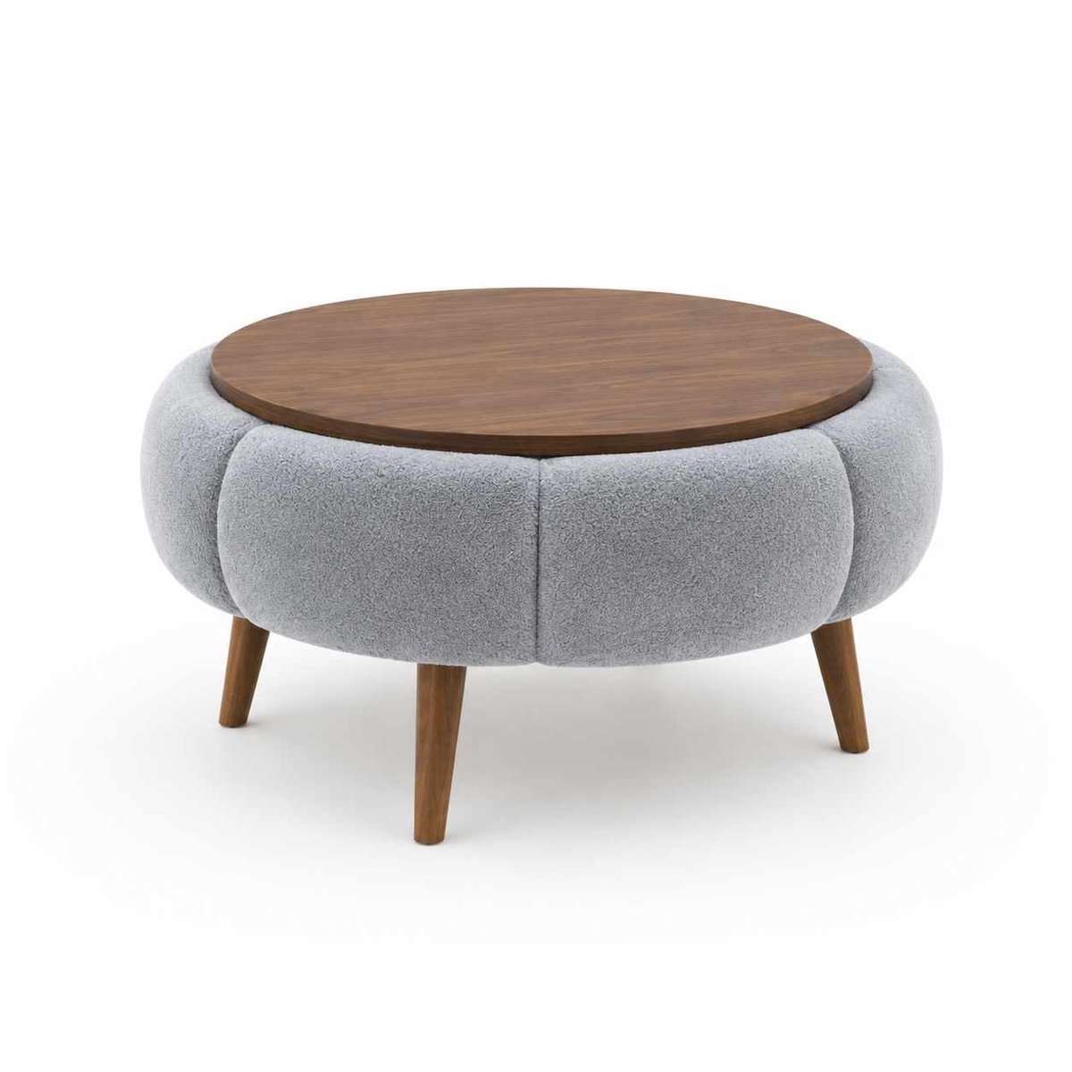Skye Decor Bliss Papatya 60 – Salontafel – Grijs/Walnoot – Ø60 x 44 cm