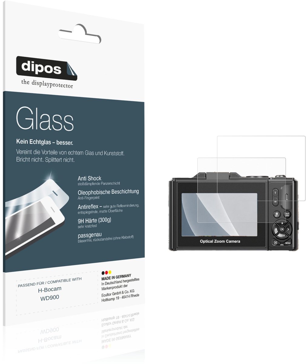 dipos – 2x Matte Pantserfolie geschikt voor H-Bocam WD900 | 9H Screenprotector