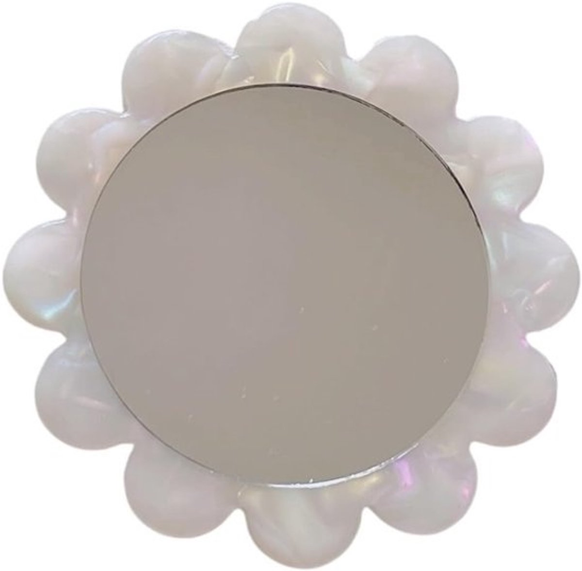 Bloemvormige Make-up Spiegel - Handspiegel Cosmetica - Make-up Aanbrengen - Azijnzuur Materiaal - 8 cm Diameter - C