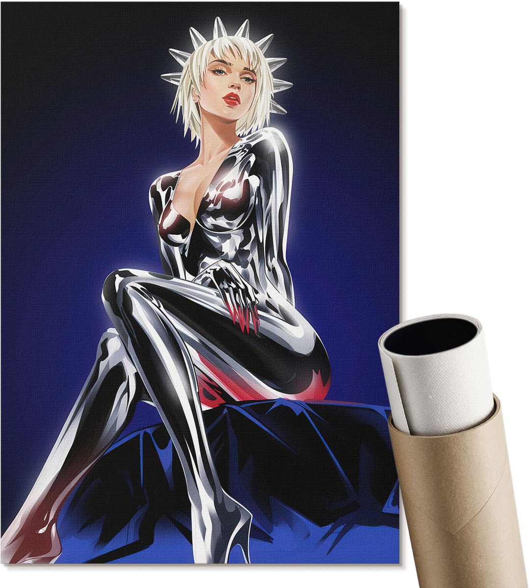 Coloray Polycanvas Poster - Futuristisch Figuur, Illustratie - A4 - Zwart Motief - Rechthoek - Kunstposter - Woonkamer, Slaapkamer, Kantoor - Popcultuur