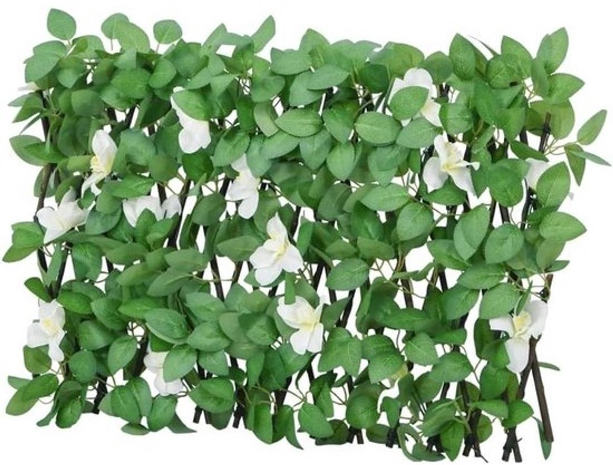 Uitbreidbaar hekwerk - Privacy scherm - Balkon begroening - Natuurlijke uitstraling - 180 x 30 cm - Groen