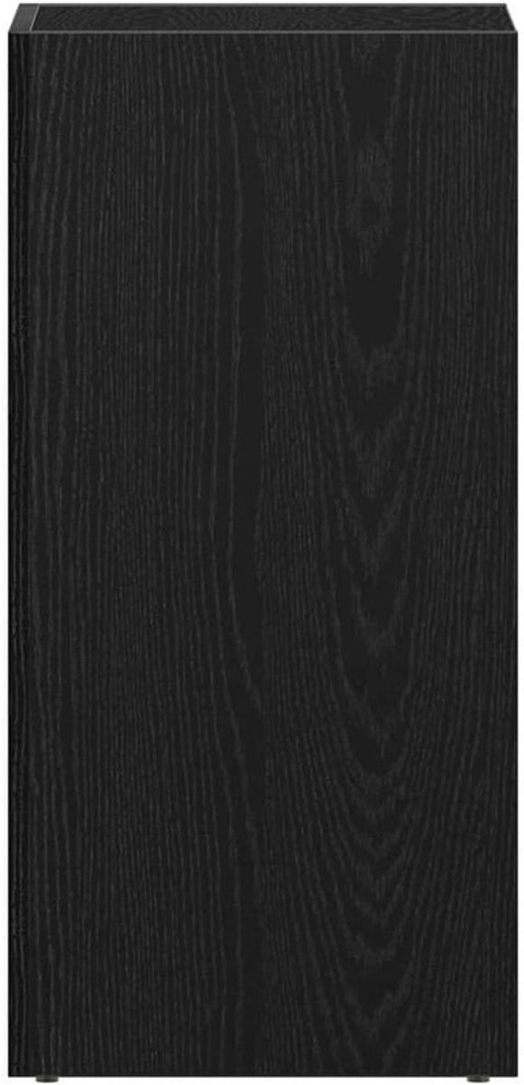 Opbergdoos Vinyl - LP Kast - Muziek Collectie - Met 2 Compartimenten - 71x34x36 cm - Zwarte Eiken