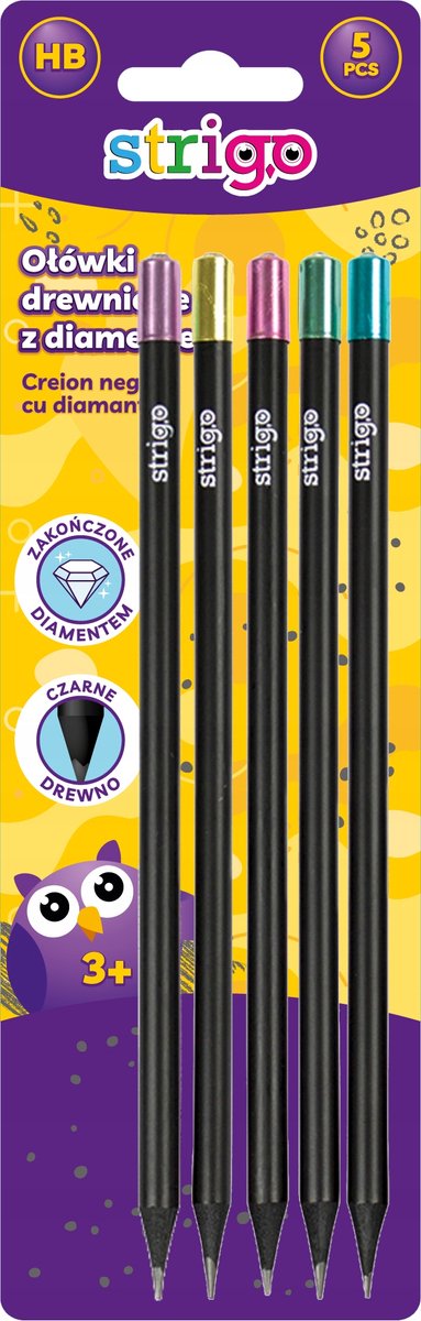 Merkloze HB Potlood Set met Diamant Afwerking - 5 Stuks
