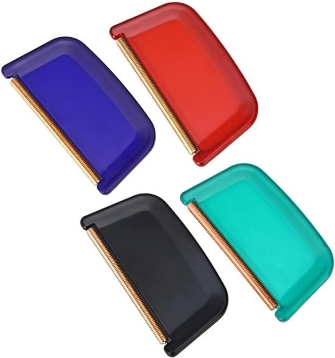 Pluisverwijderaar Kam - Trui Scheerapparaat - Kleding Reinigen - Koperen Pin - 4 Stuks - Diverse Kleuren