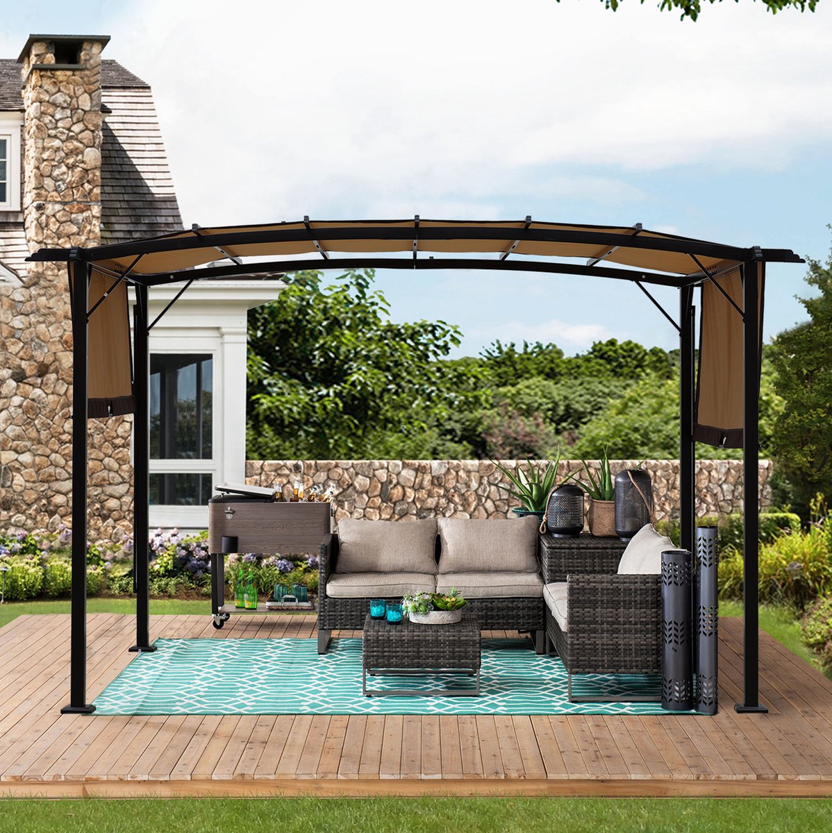 MODFU - Pergola Vervangingsdak - Verandazeil - Beige - Polyester