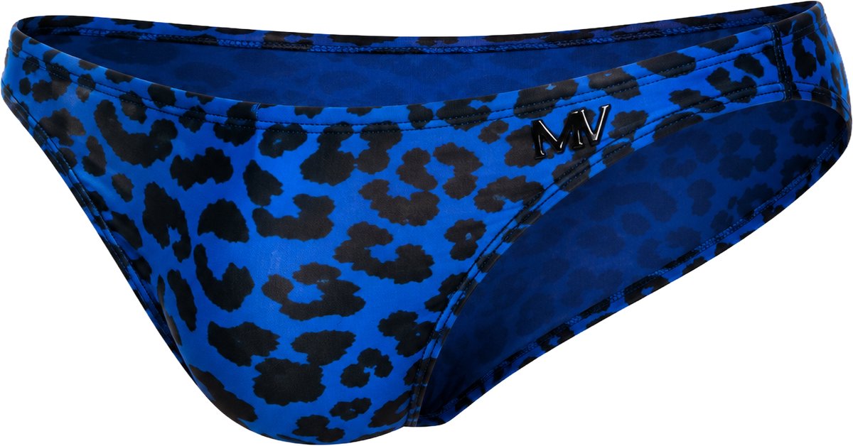 MODUS VIVENDI Leopard Mesh Low Cut Brief Blue - MAAT M - Heren Ondergoed - Slip voor Man - Mannen Brief