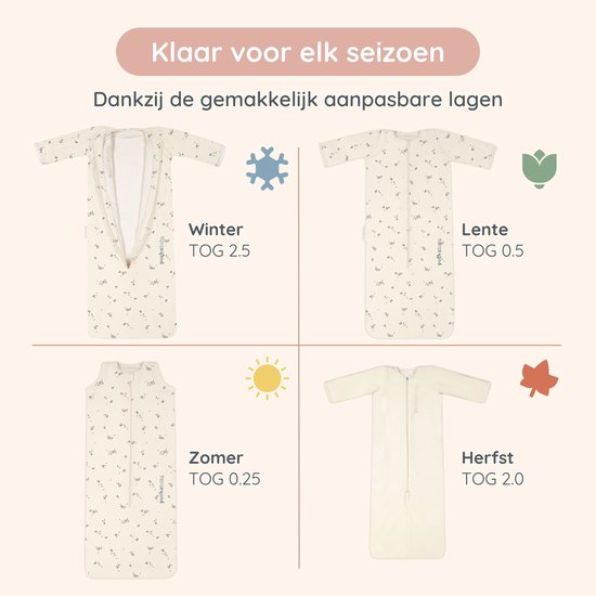 Puckababy Bag 4 Seasons slaapzak baby (6m-2.5j) - Blueberries - TOG 0.25-2.0 - 4 seizoenen — afbeelding 5