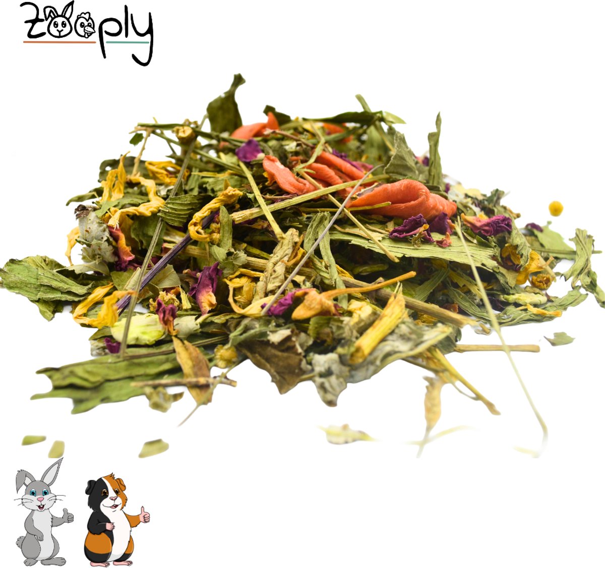 Zooply Zomerdroom - Kruiden & Snacks - 100% natuurlijk - Voor konijnen & cavia's - 500 gram