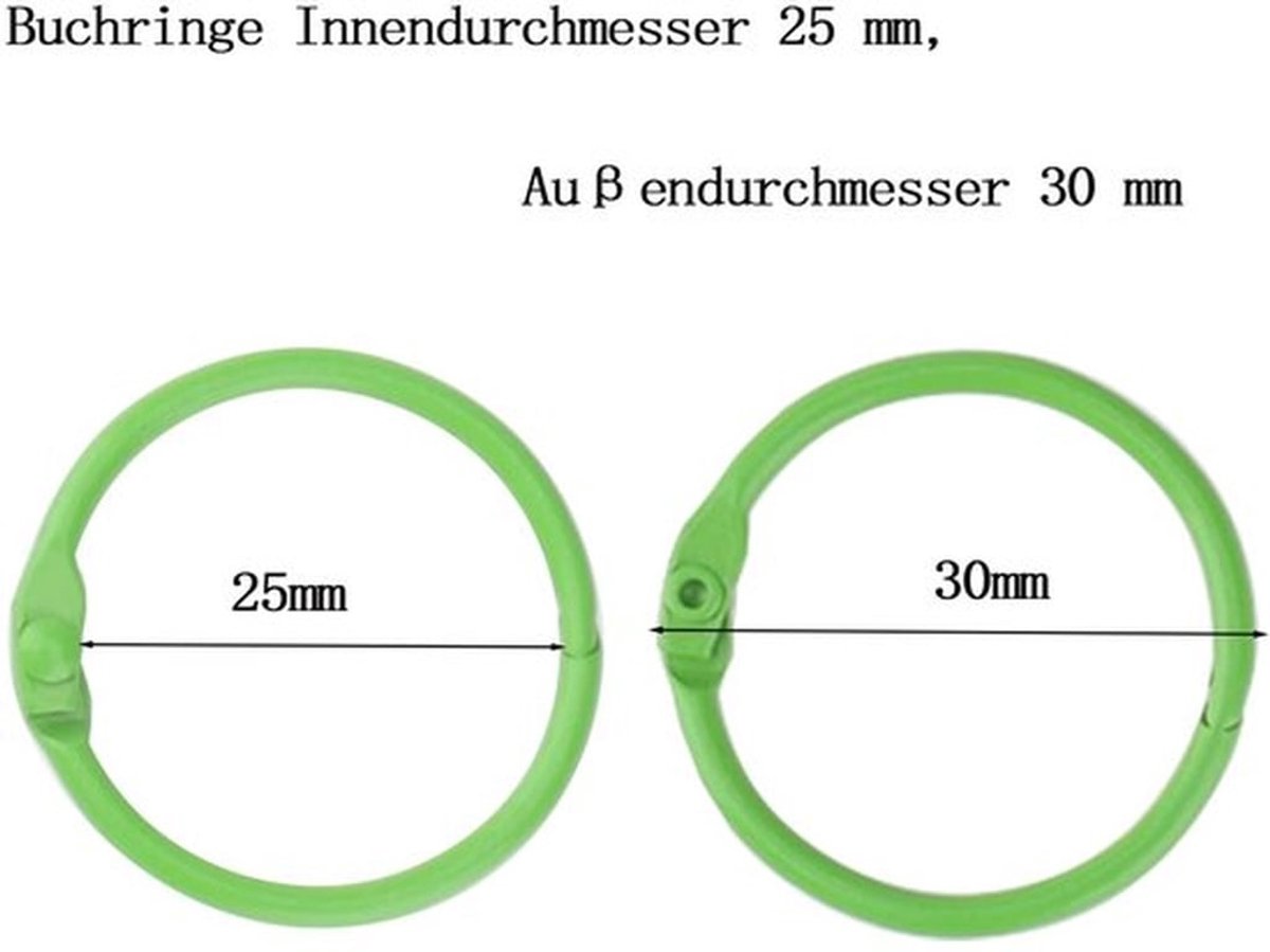 Losse bladringen - 50 stuks - Ideaal voor scrapbooking - 30 mm - Kleurrijk - Metalen Verbinder - Perfect voor school en kantoor