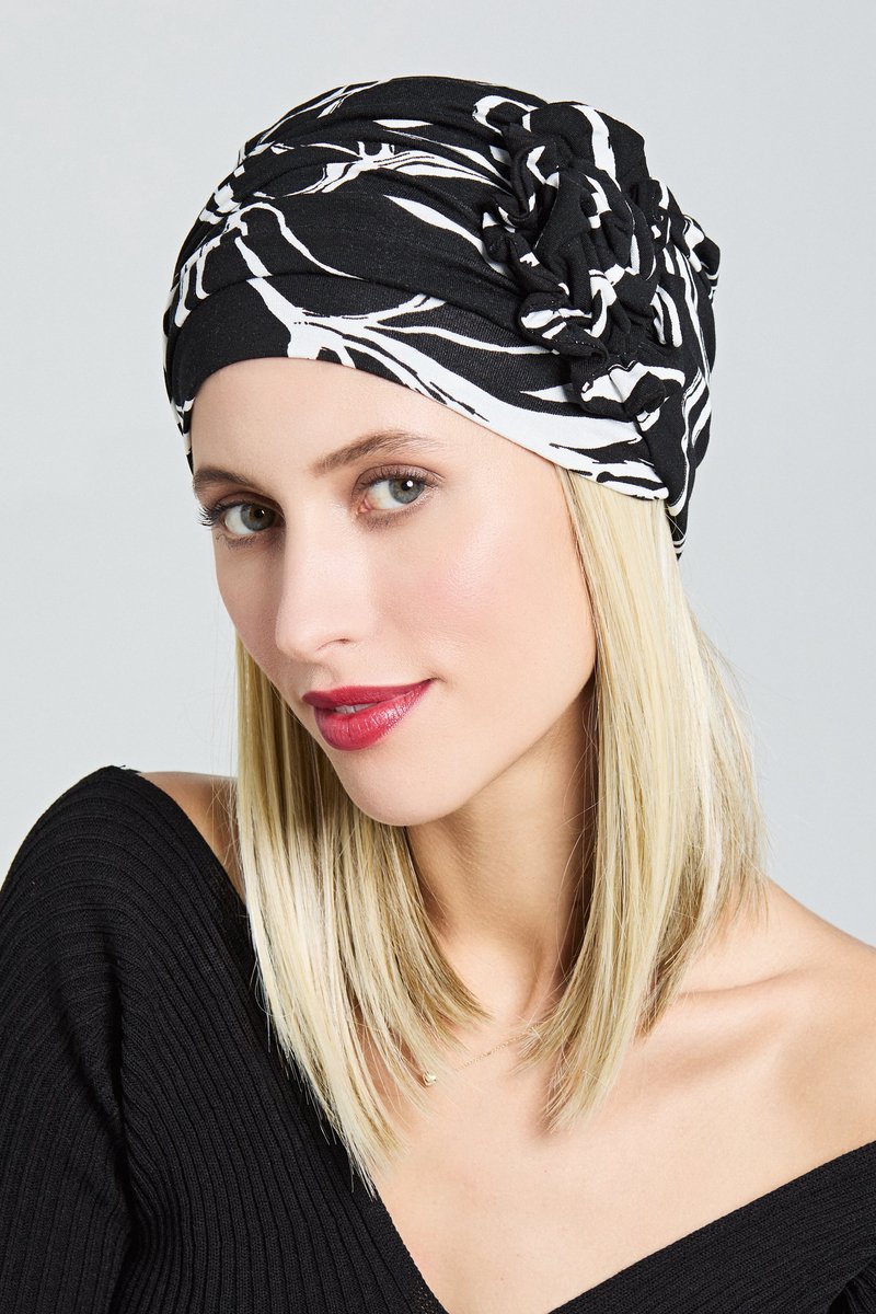 Gisela Mayer chemo muts Anna - print - Zwart/Café