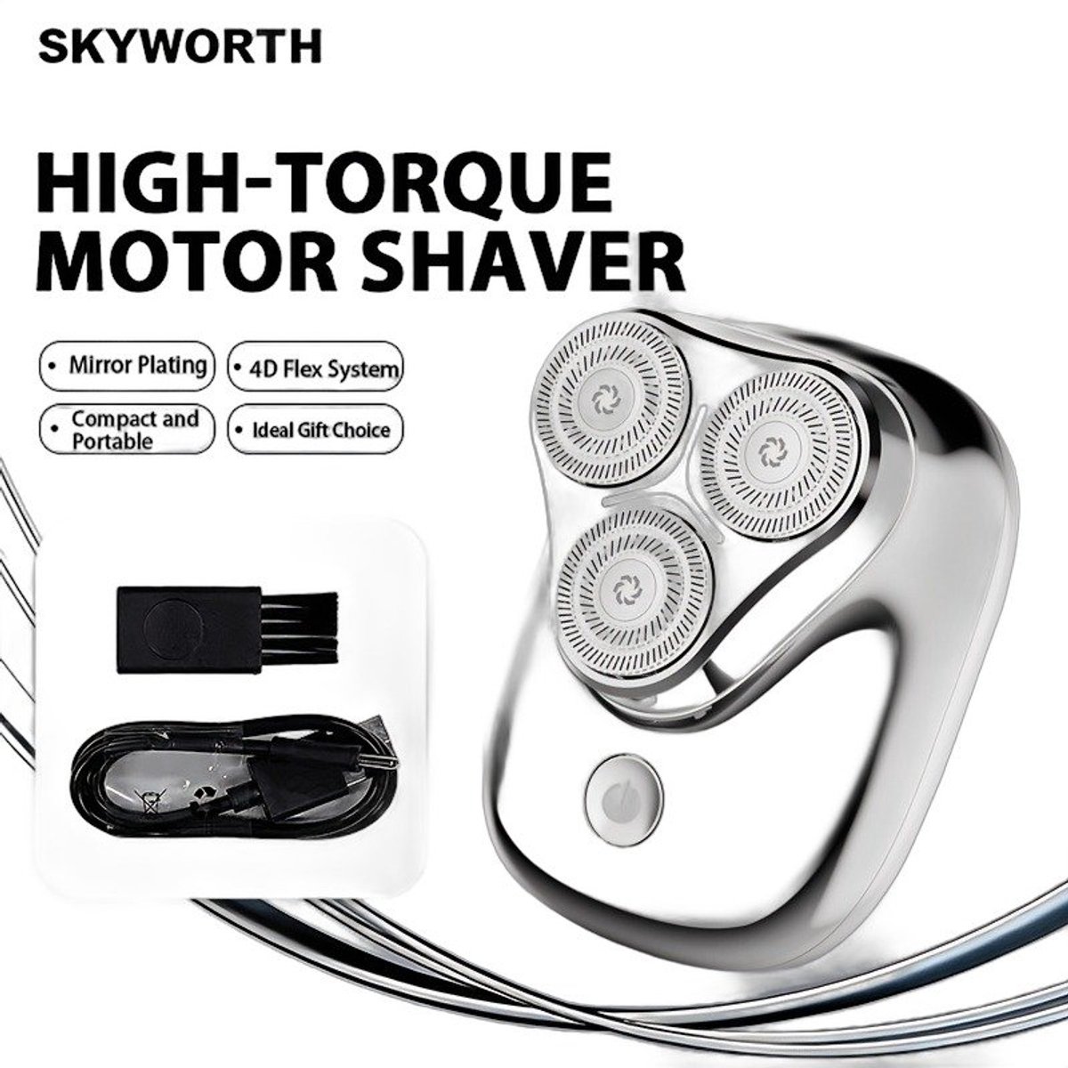 Currero Foil Shaver - Scheerapparaat Mannen - Hoofd Scheerapparaat - Head Shaver - Tondeuse met Trimmer - Lichaam en Baard - Oplaadbaar