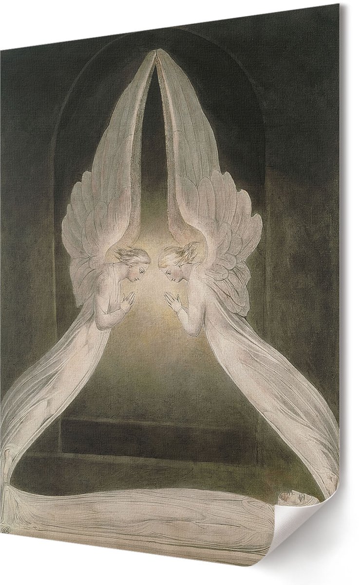 Coloray Polycanvas Wandposter - Christus In Het Graf, Schilderen - 420 x 594 - Romig Illustratie - Rechthoek - Interieurdecoratie - Woonkamer, Slaapkamer, Kantoor - Klassiek