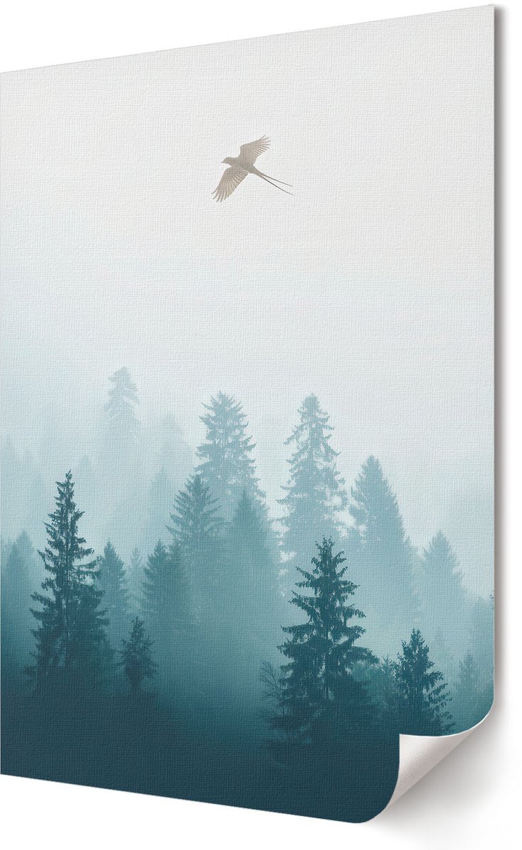 Coloray Polycanvas Poster - Bloemenpatroon, Illustratie - A2 - Oranje Wanddecoratie - Rechthoek - Muurdecoratie - Woonkamer, Slaapkamer, Kantoor - Decoratief