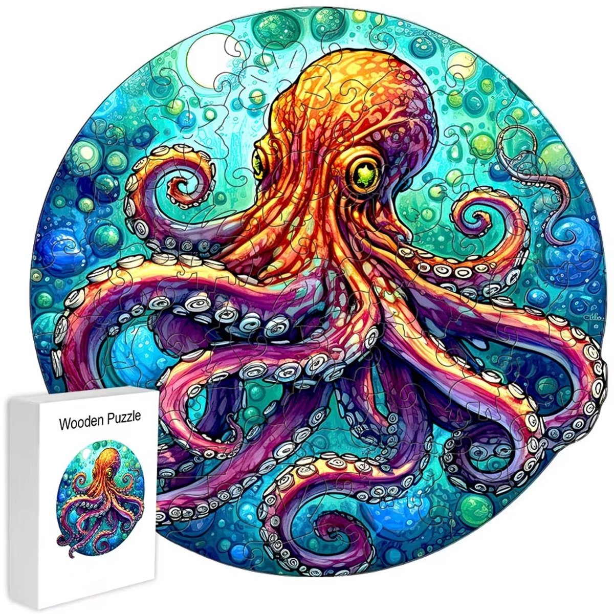Houten Puzzel Octopus A3 Formaat - 180 Stukjes