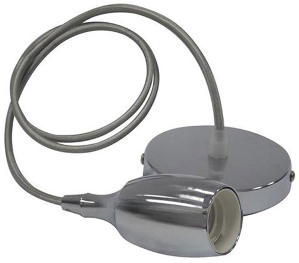 LED Hanglamp - Hangverlichting - Woby - Industrieel - Rond - Mat Chroom Aluminium - E27