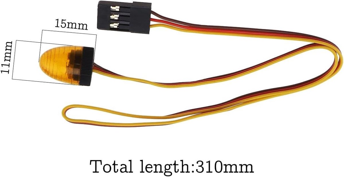 Rotating LED Lamp voor RC Auto's en Trucks - Flitslicht met 11x15mm, Geschikt voor 1/8, 1/10, 1/12 en 1/14 Modellen, Geel