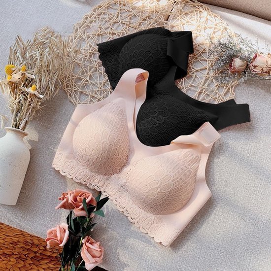 Comfortabele Dames BH zonder Beugels - 2 Stuks, Grote Maten, Naadloze Push-Up, Volledige Bedekking, Dagelijks Gebruik, Zachte Ondersteuning — afbeelding 2