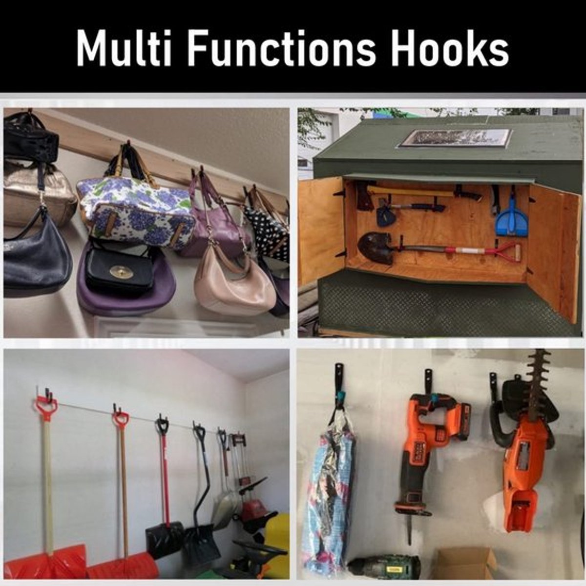 Dailygoods- Garagehaken Heavy Duty - Wandbeugels - Opberghaken - Tuinaccessoires