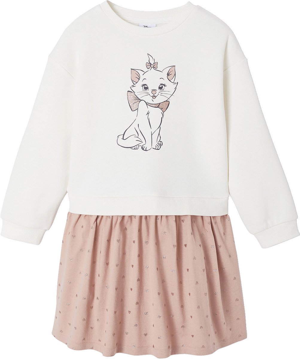 Vertbaudet Jurk van twee materialen DISNEY ANIMALS® Marie de Aristokatten