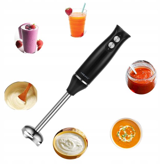 Staafmixer Set - Multifunctioneel Handblender - 500W Koperen Motor - 2 Snelheden - RVS Messen - Ergonomische Grip - Vaatwasserbestendig - 220-240V - Handmixerset - Voor Soep & Smoothies & Babyvoeding — afbeelding 4