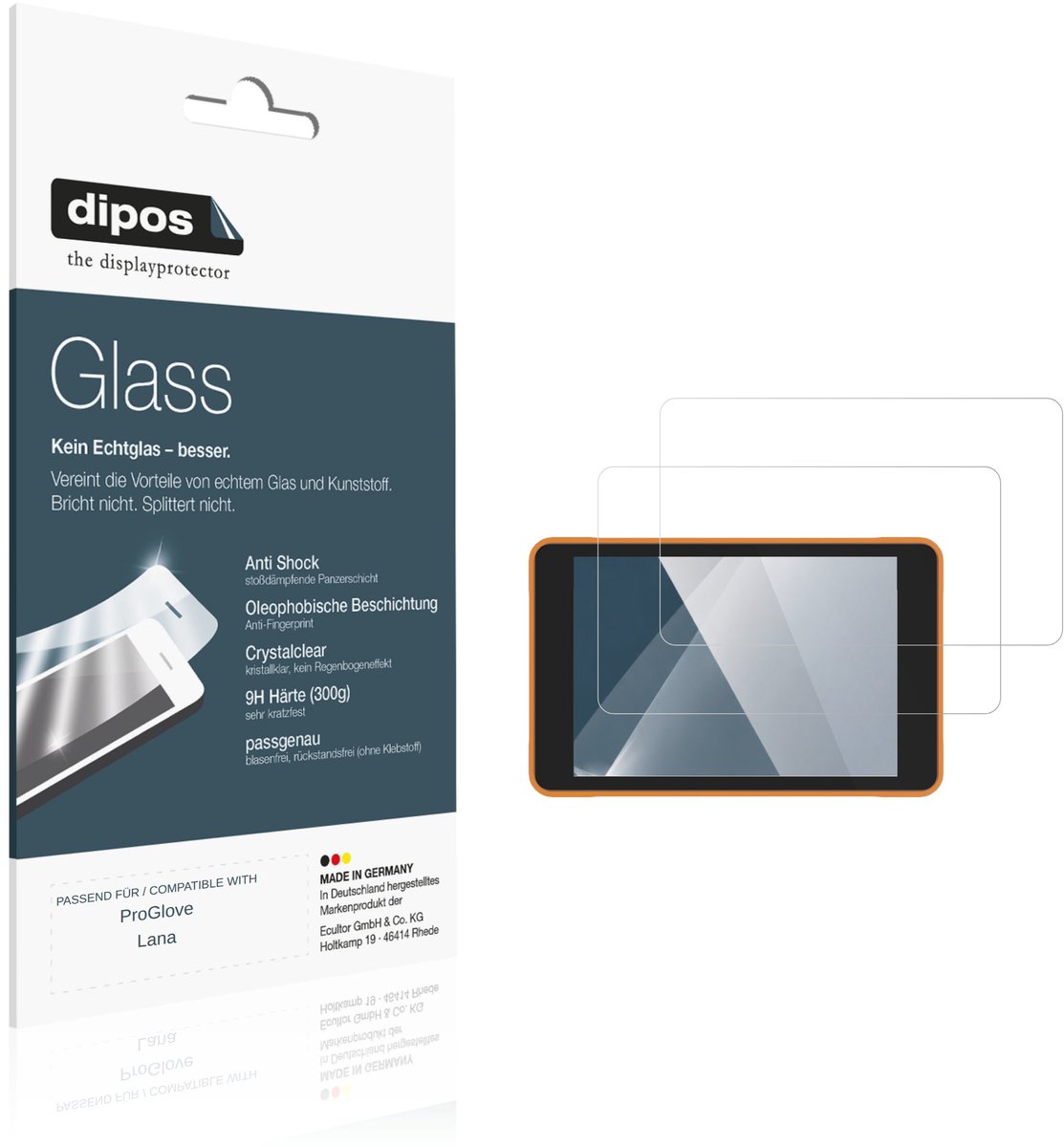 dipos – 2x Pantserfolie geschikt voor ProGlove Lana | 9H Screenprotector
