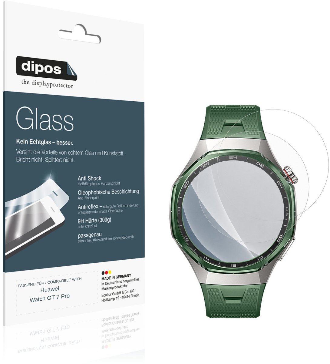 dipos – 2x Matte Pantserfolie geschikt voor Huawei Watch GT 7 Pro | 9H Screenprotector