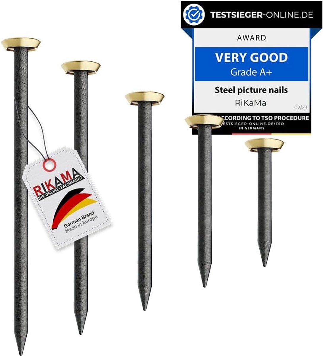 Fotonagels - Goud - 20-50 mm - Stalen Spijkers met Messing Kop - Voor Huishouden en Handwerk