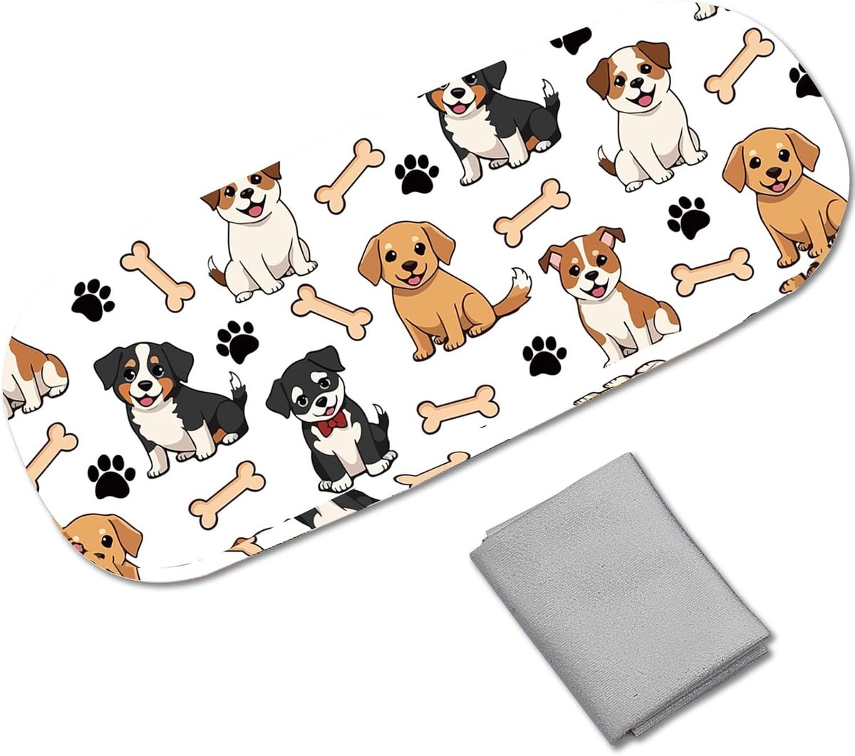 Harde brillenkoker van leer voor zonnebrillen - Beschermende clamshell houder met schoonmaakdoekje, ideaal voor reizen en cadeau voor mannen en vrouwen, 16.2 x 6.3 x 3.8 cm