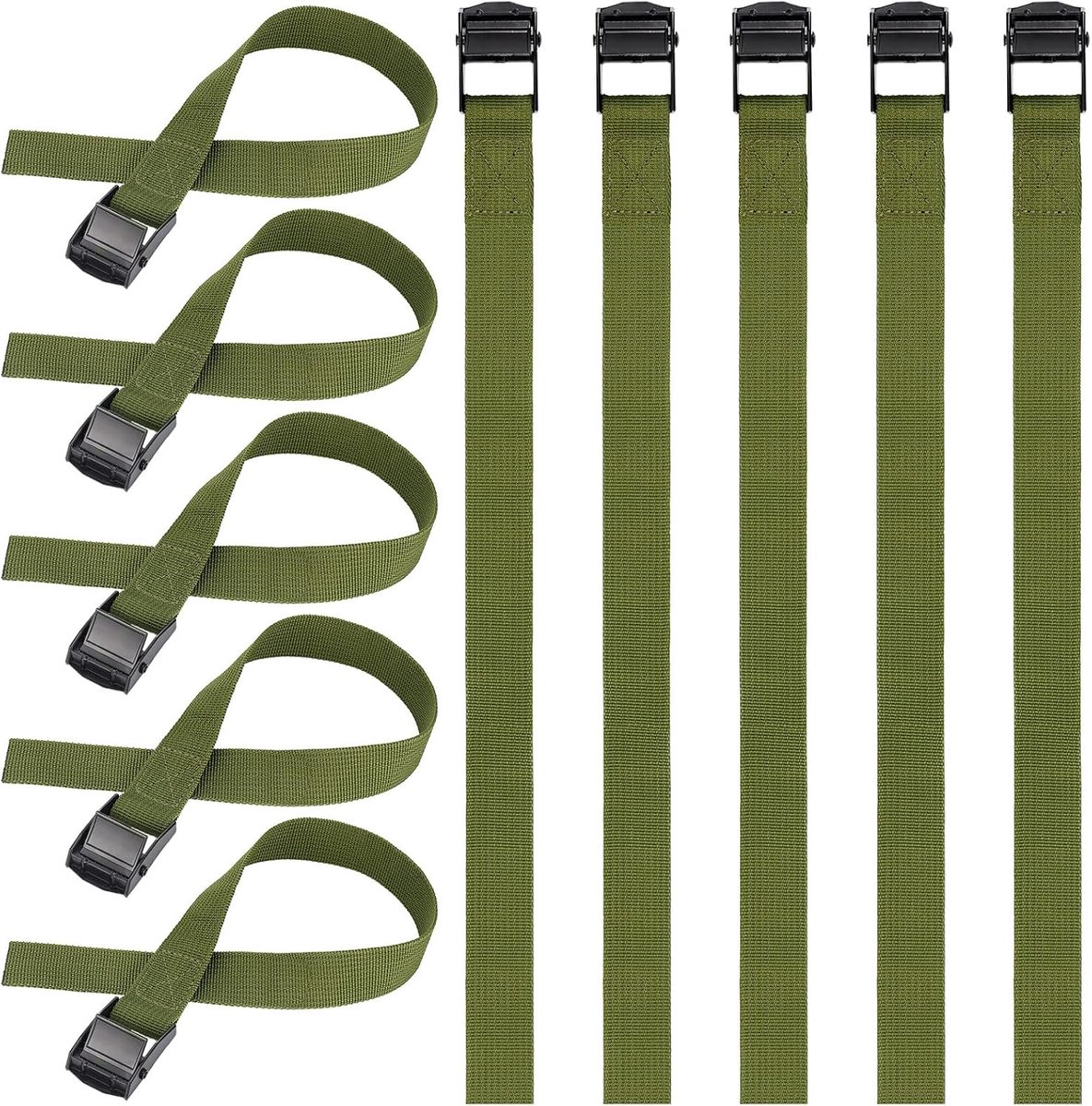 Korte Sjorbanden - Met klemslot - Groen - 40 cm - 10 stuks
