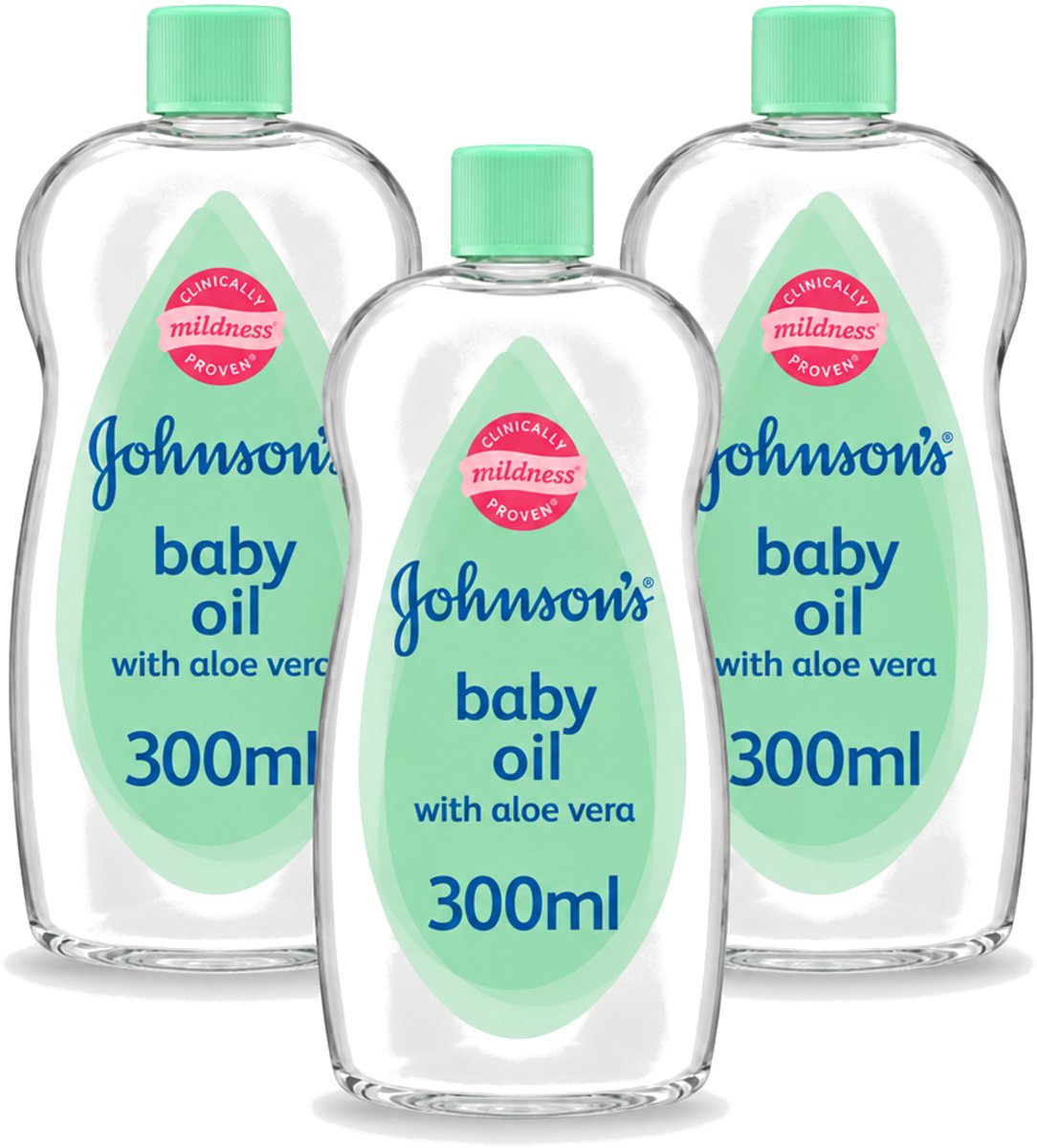 3 x Johnson's - Baby Olie - Aloe Vera - 300 ml - Voordeelverpakking - 3 stuks