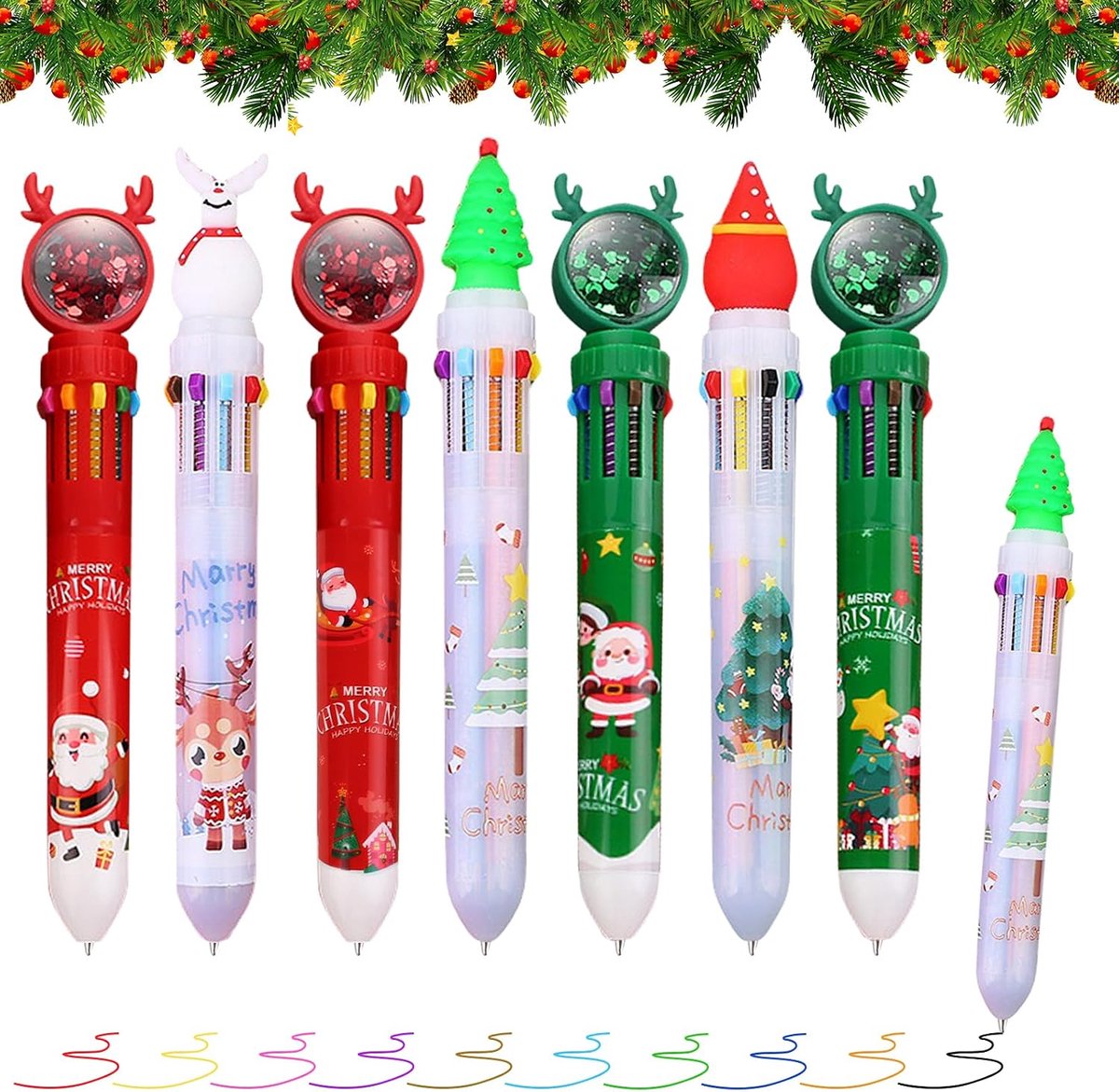 Seasboes Christmas Ballpoint Pen, Christmas Cartoon Gel Roller, Retractable Ballpoint Pen, Christmas Ballpoint Pen - ShopVlot