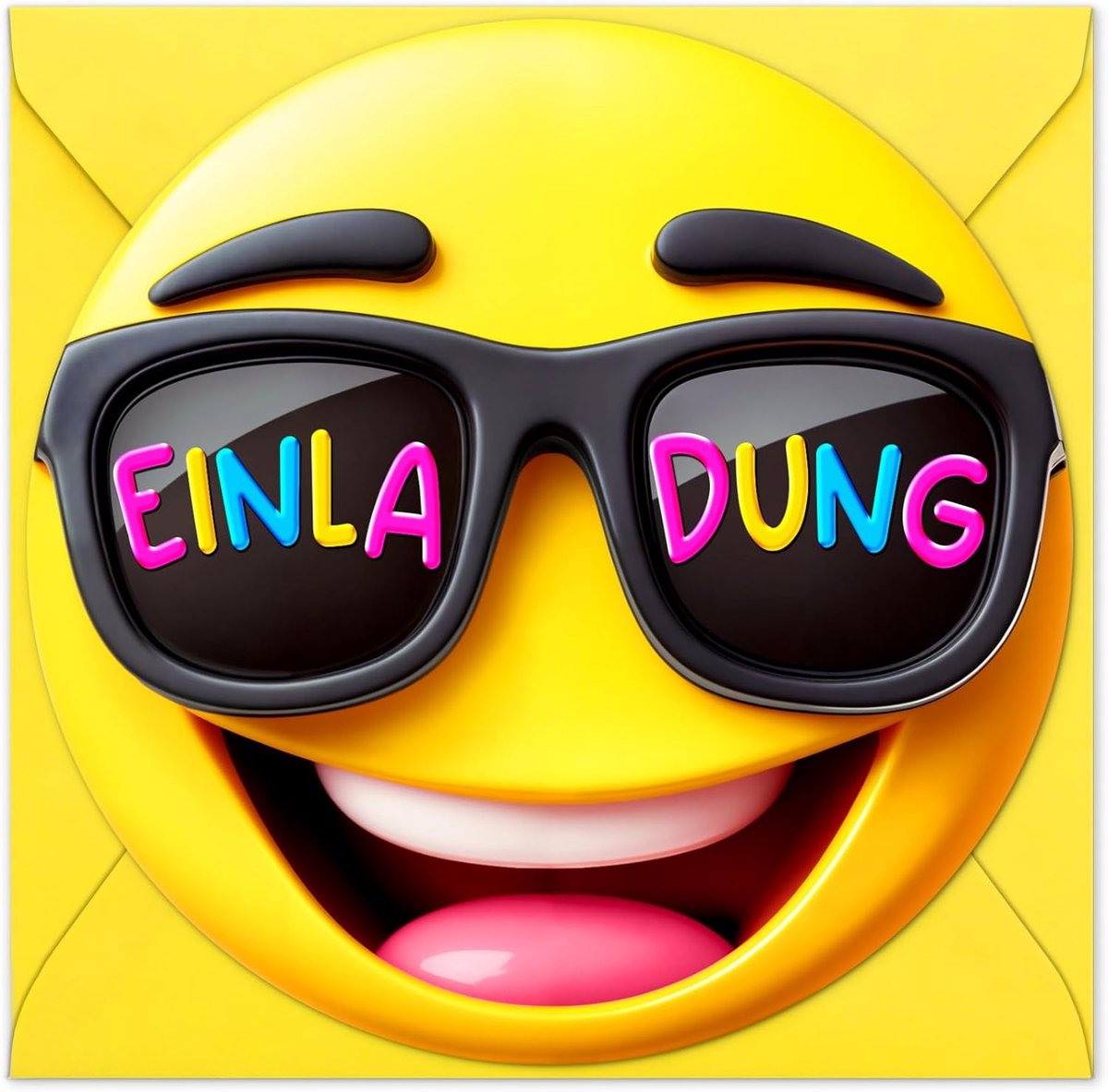 SnelShoppen - Smiley Uitnodigingskaarten voor Kinderen - 12 Emoji Partykaarten met Enveloppen - Vrolijke Verjaardagsuitnodigingen voor Jongens en Meis