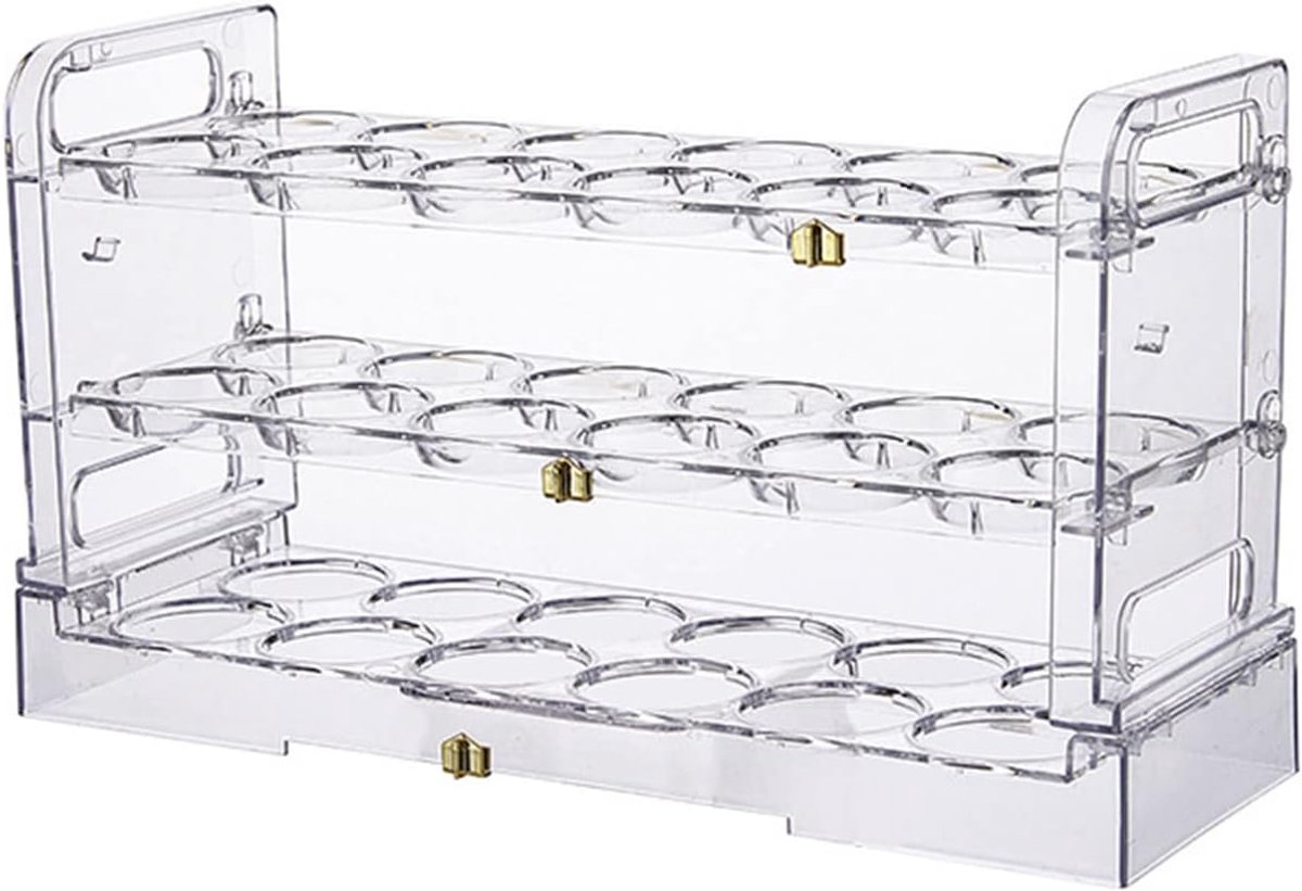3 Tier Egg Holder Rack Egg Storage Rack Egg Organizer for Refrigerator for Kitchen for Countertop, Hold 36 Eggs - ShopVlot